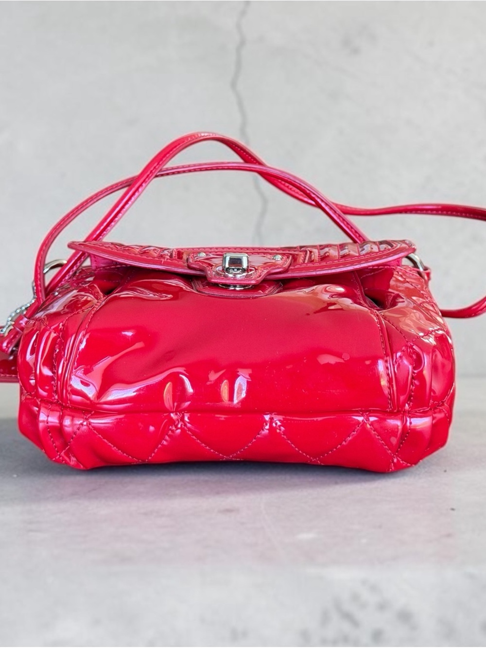 Coach Poppy Red Liquid Gloss Patent Leather Crossbody Bag Y2K - Picture 9 of 14